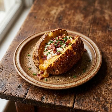 Papa al horno rellena